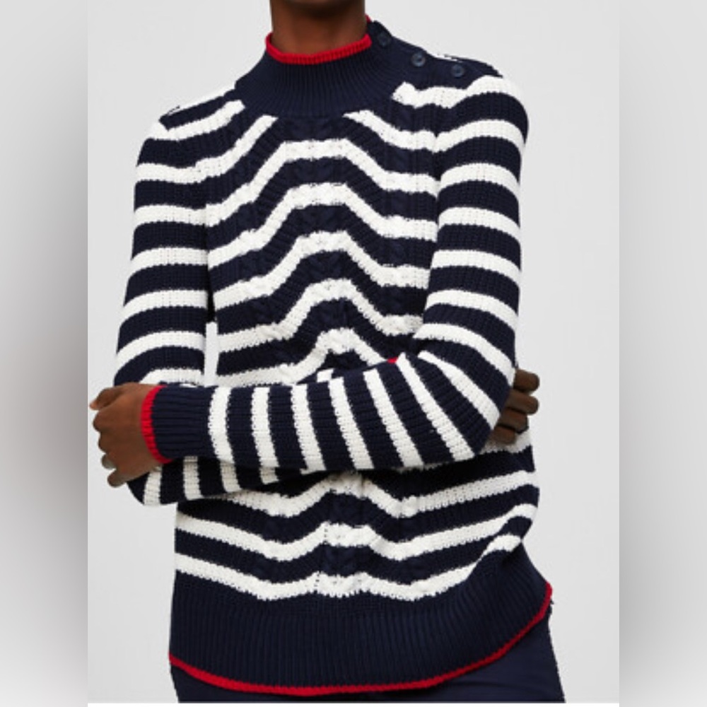LOFT Black and White Knit Sweater